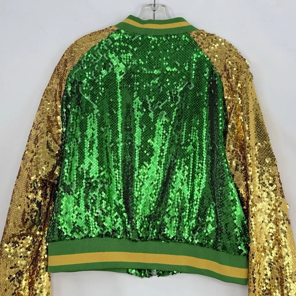 Daisy Green And Gold Sequin Jacket Size 2X - Picture 6 of 15